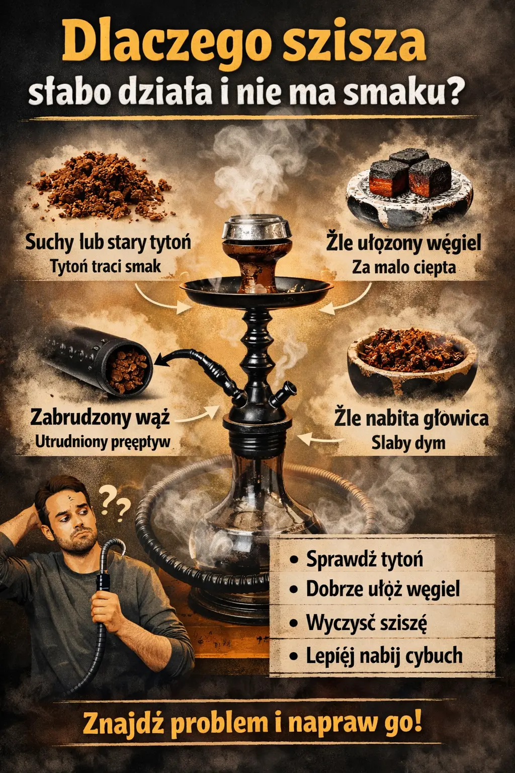 Dlaczego szisza słabo działa i nie ma smaku?