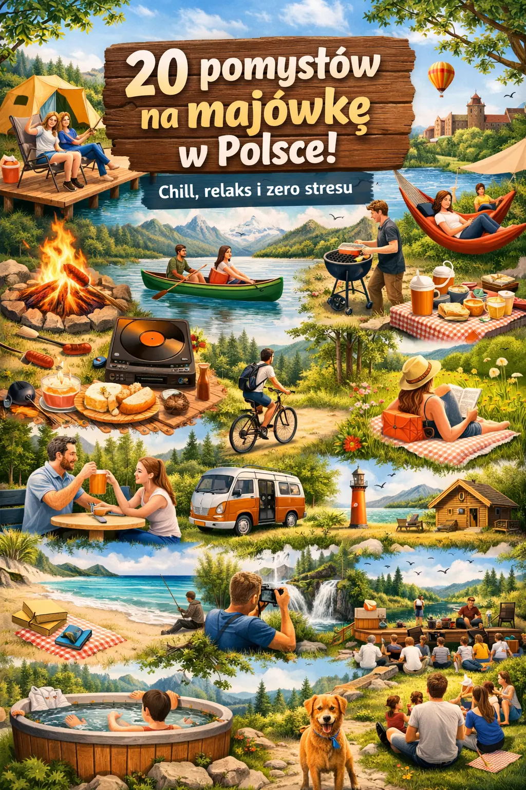 20 luźnych pomysłów na majówkę w Polsce – chill, przyjemność i zero stresu