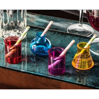 Kieliszki laboratoryjne 4 szt. Kielony – probówki na imprezę