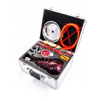 Fajka Wodna Al Papcio smoke vision red + kuferek