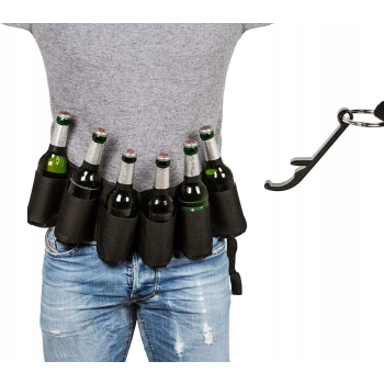 Pas piwny z otwieraczem na 6 piw to zabawny i praktyczny gadżet na imprezę, idealny prezent na 18 dla każdego piwosza.