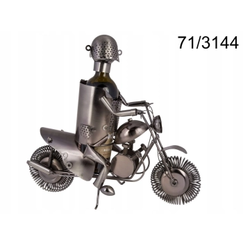 stojak metalowy na wino motor motocyklista